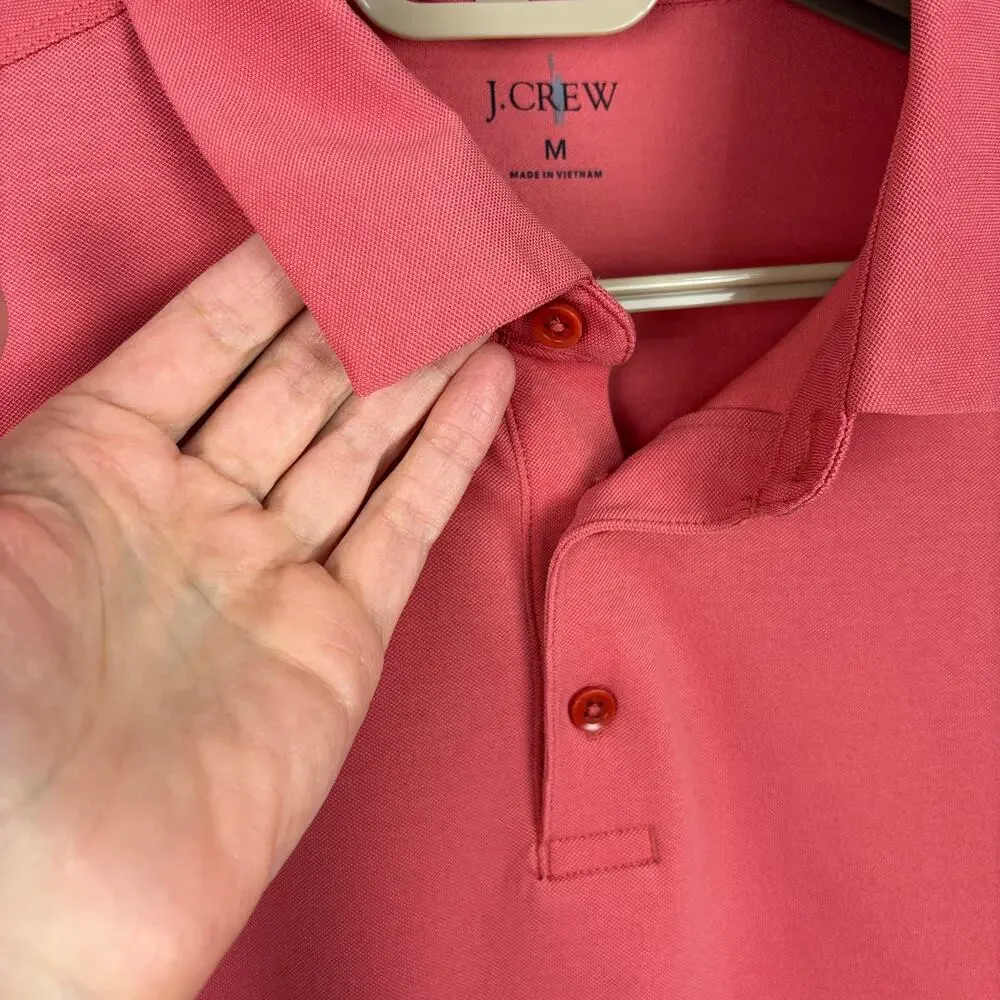 J. Crew NEW Classic Untucked performance piqué polo shirt Med Seasoned Red 2025